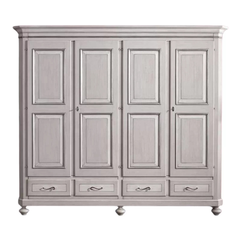 Armadio classico 4 porte legno tortora grigio 193x63x217 (1474) - Mobili 2G