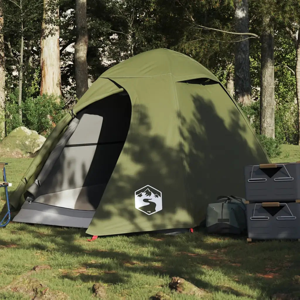 Tenda da Campeggio a Cupola 2 Persone Verde Oliva Impermeabile 4009612