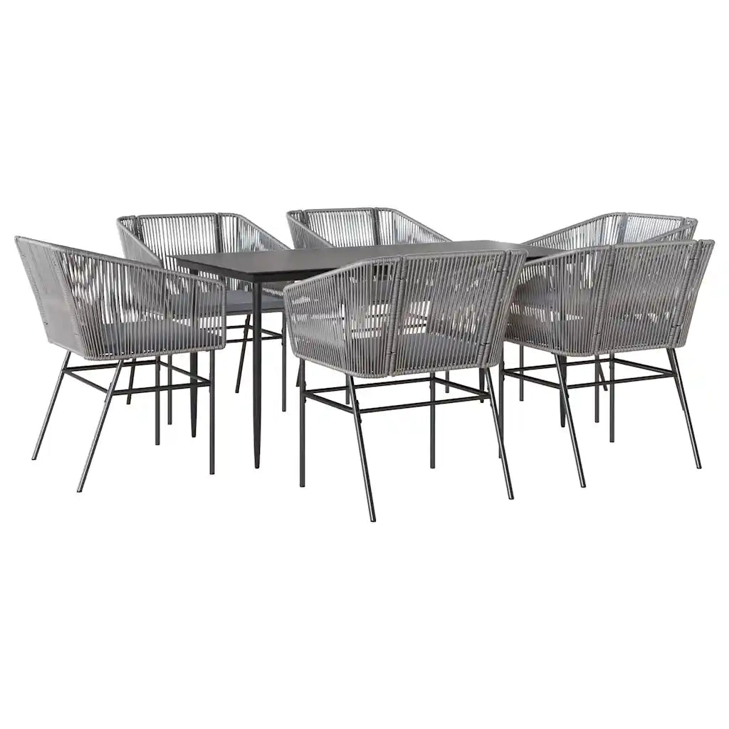 vidaXL Set da Pranzo da Giardino 7 pz con Cuscini Polyrattan Vetro