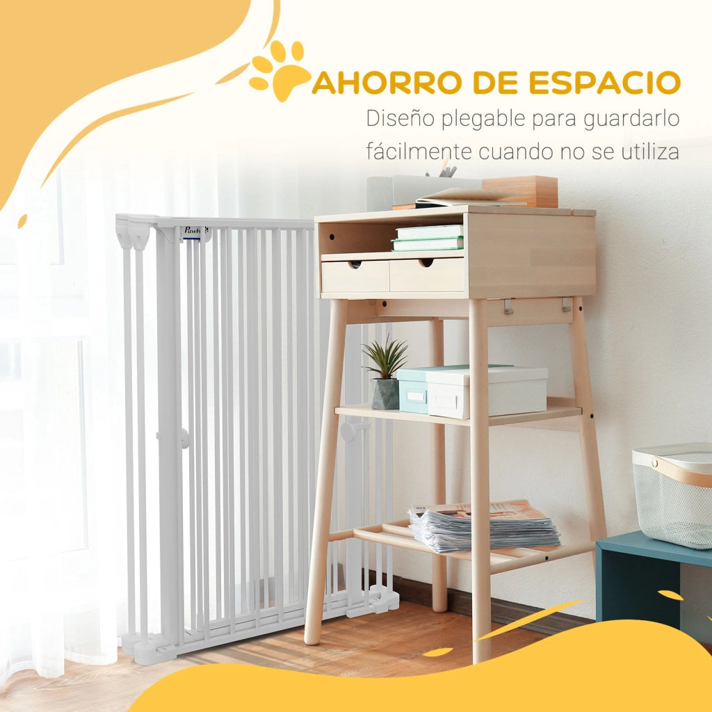 Recinto per Cani Pieghevole in Acciaio con 3 Pannelli ¨C zephmum ¨C Bianco 206x90 cm