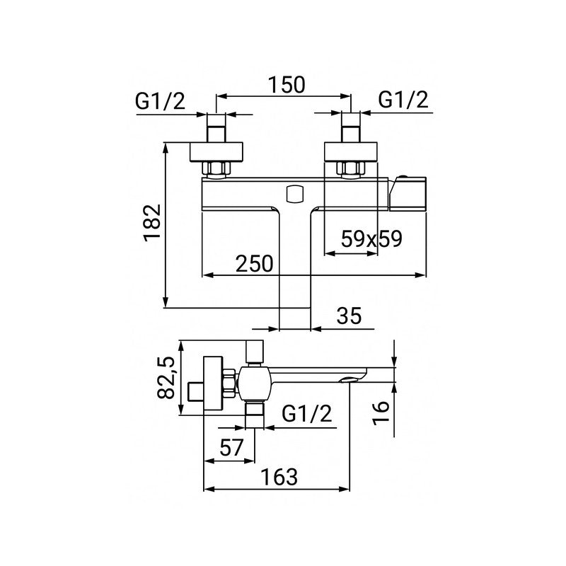 Miscelatore Esterno Doccia Serie Edison Nero Opaco