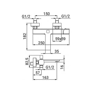 Miscelatore Esterno Doccia Serie Edison Nero Opaco