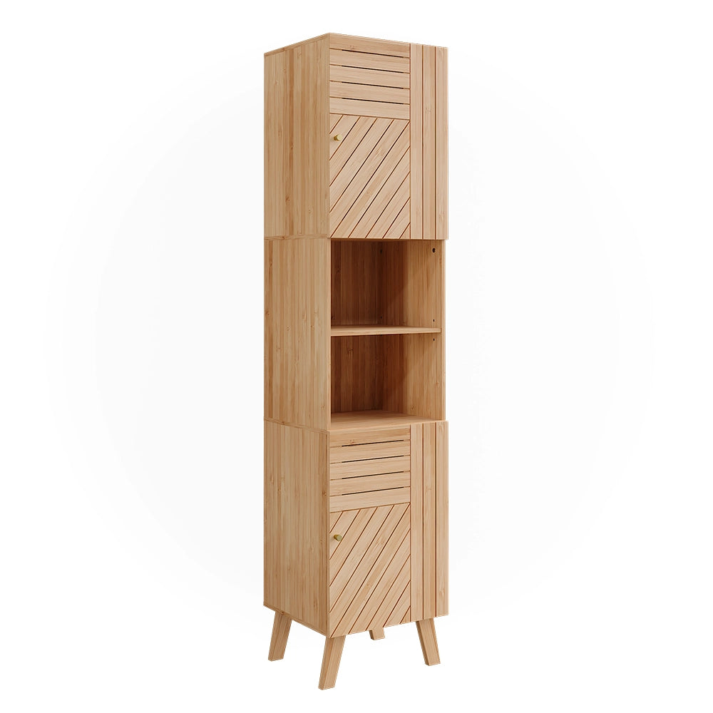 Vicco Mobile da bagno Bambù 40 x 177 cm con 2 porte