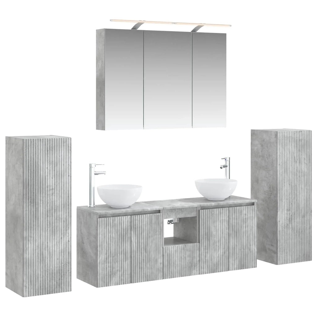 Set di mobili per il bagno 6 pcs Grigio Cemento 3407146