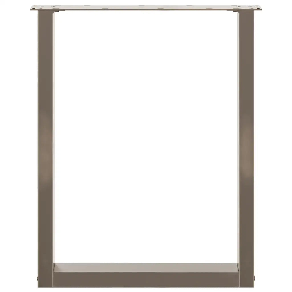 Gambe per tavolo da pranzo a forma di U 2 pz in acciaio naturale 60x(72-73) cm 4013183