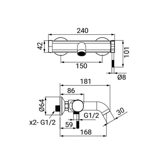 Miscelatore Vasca Serie Nobel Cromato