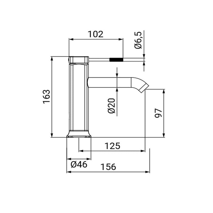 Miscelatore Lavabo Serie Nobel Nero con Piletta Click Clack