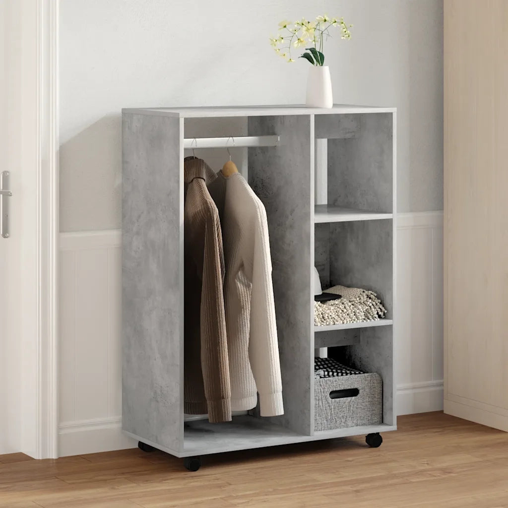 Armadio Grigio Cemento 80x40x110 cm in Legno Multistrato 808517