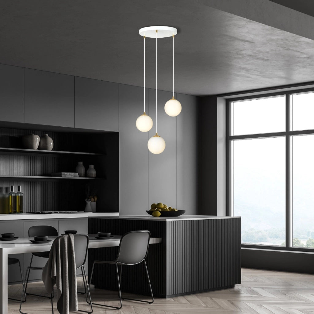 Lampadario Emibig Royal 3 bianco oro 3xE14 vetro 40cm
