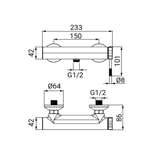 Miscelatore Esterno Doccia Serie Nobel Nero