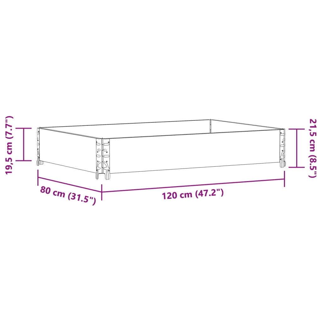 vidaXL Poggiapiedi da Giardino Marrone 120x80cm Legno Massello di Pino