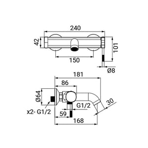 Miscelatore Vasca Serie Nobel Nero