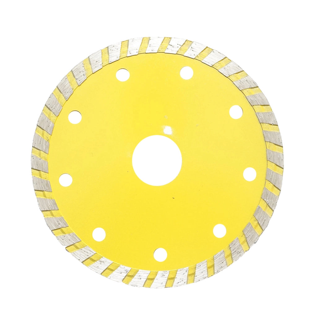 Disco diamantato turbo sinterizzato 115x22.23 mm, velocità massima 13.300 giri/min, taglio a umido/asciutto per pietra, gres, ceramica e marmo, Crownman