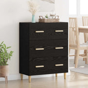 Credenza Rovere Nero 69,5 x 34 x 90 cm Legno multistrato 880636
