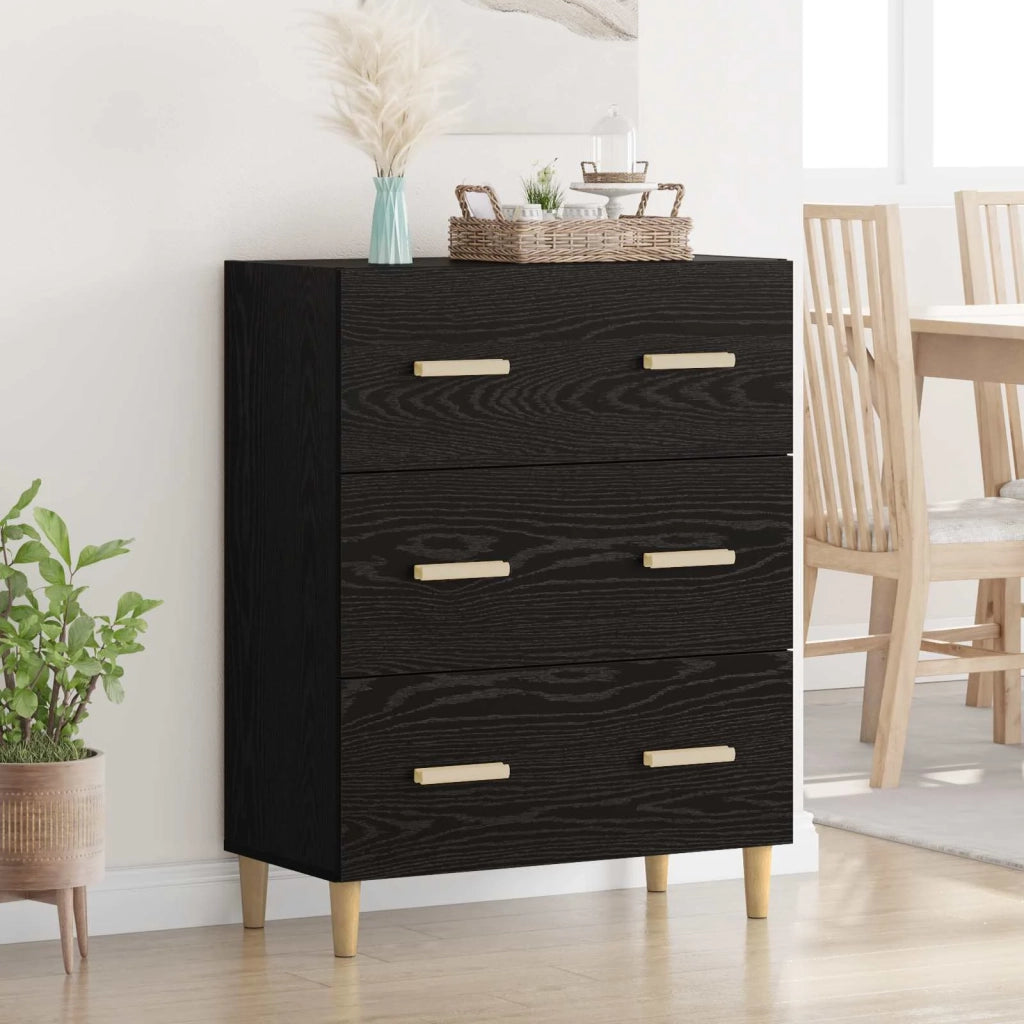 Credenza Rovere Nero 69,5 x 34 x 90 cm Legno multistrato 880636
