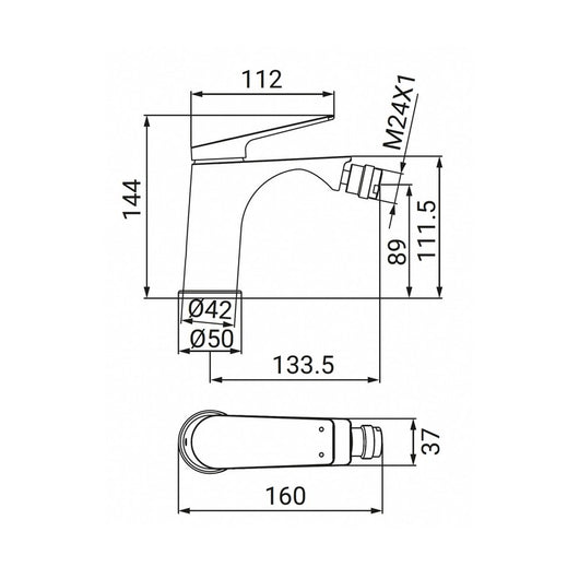 Miscelatore Bidet Serie Lando Cromato