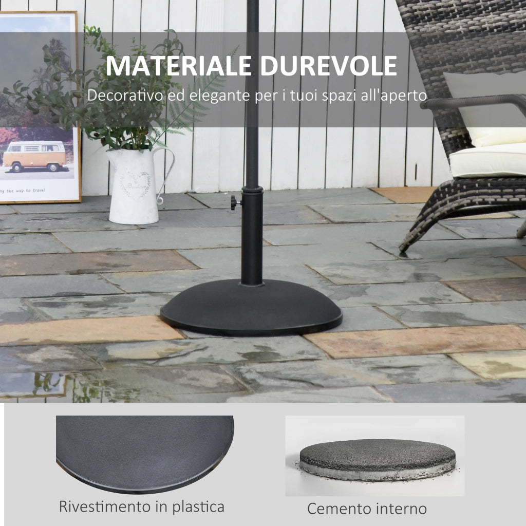 Base per Ombrellone in Cemento ¨C zephmum ¨C Nero ?35/38/48mm 49x37 cm