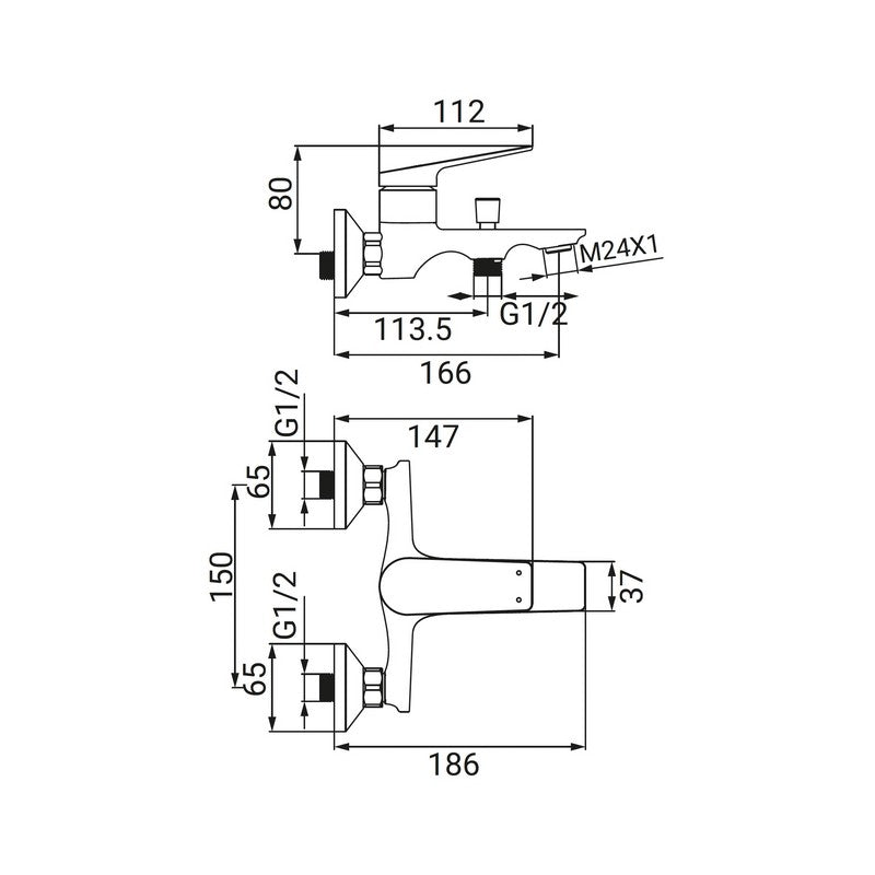 Miscelatore Vasca Serie Lando Cromato