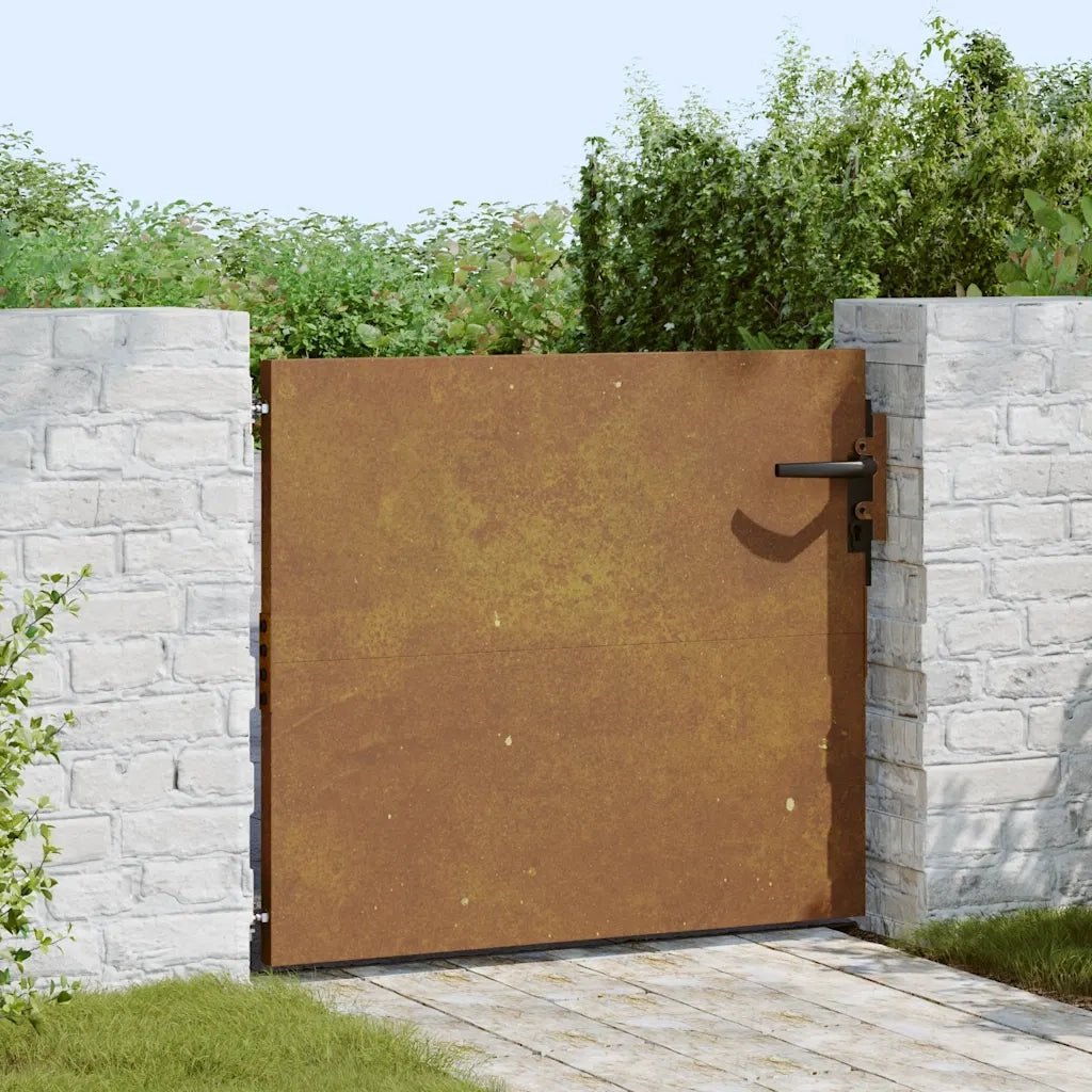 Cancello da Giardino 85x75 cm in Acciaio Corten