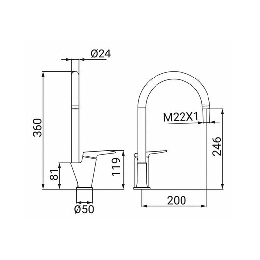 Miscelatore Lavello Serie Lando Cromato