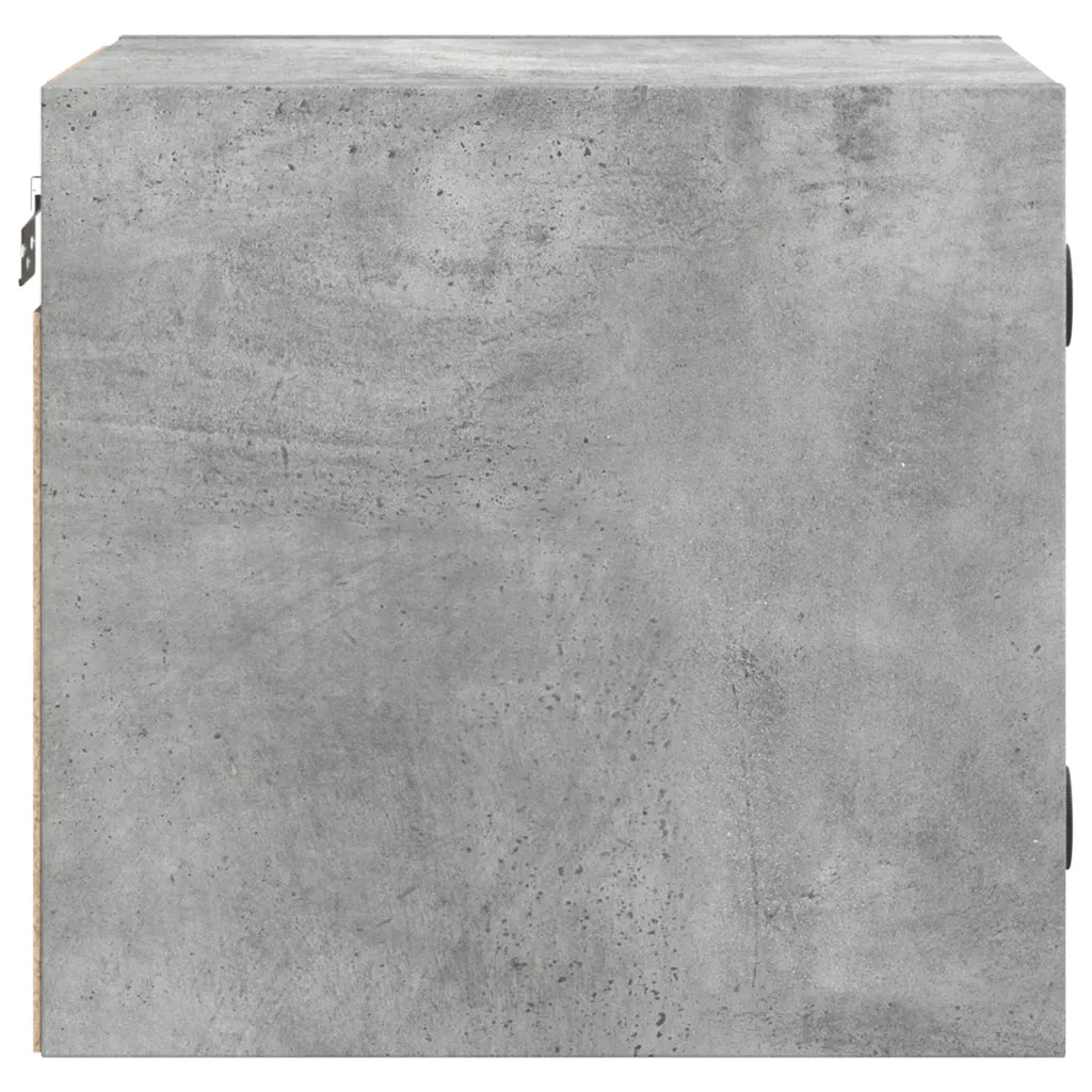 Comodino con Anta in Vetro Grigio Cemento 35x37x35 cm 836468