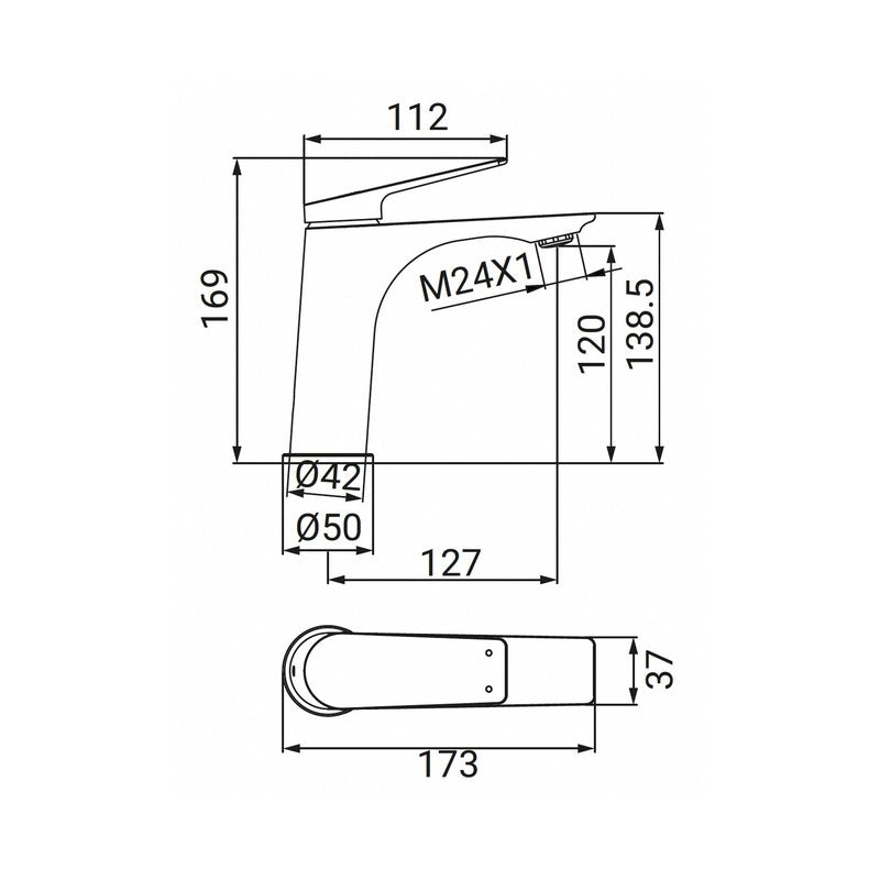 Miscelatore Lavabo Serie Lando Gun Grey