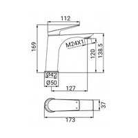 Miscelatore Lavabo Serie Lando Gun Grey