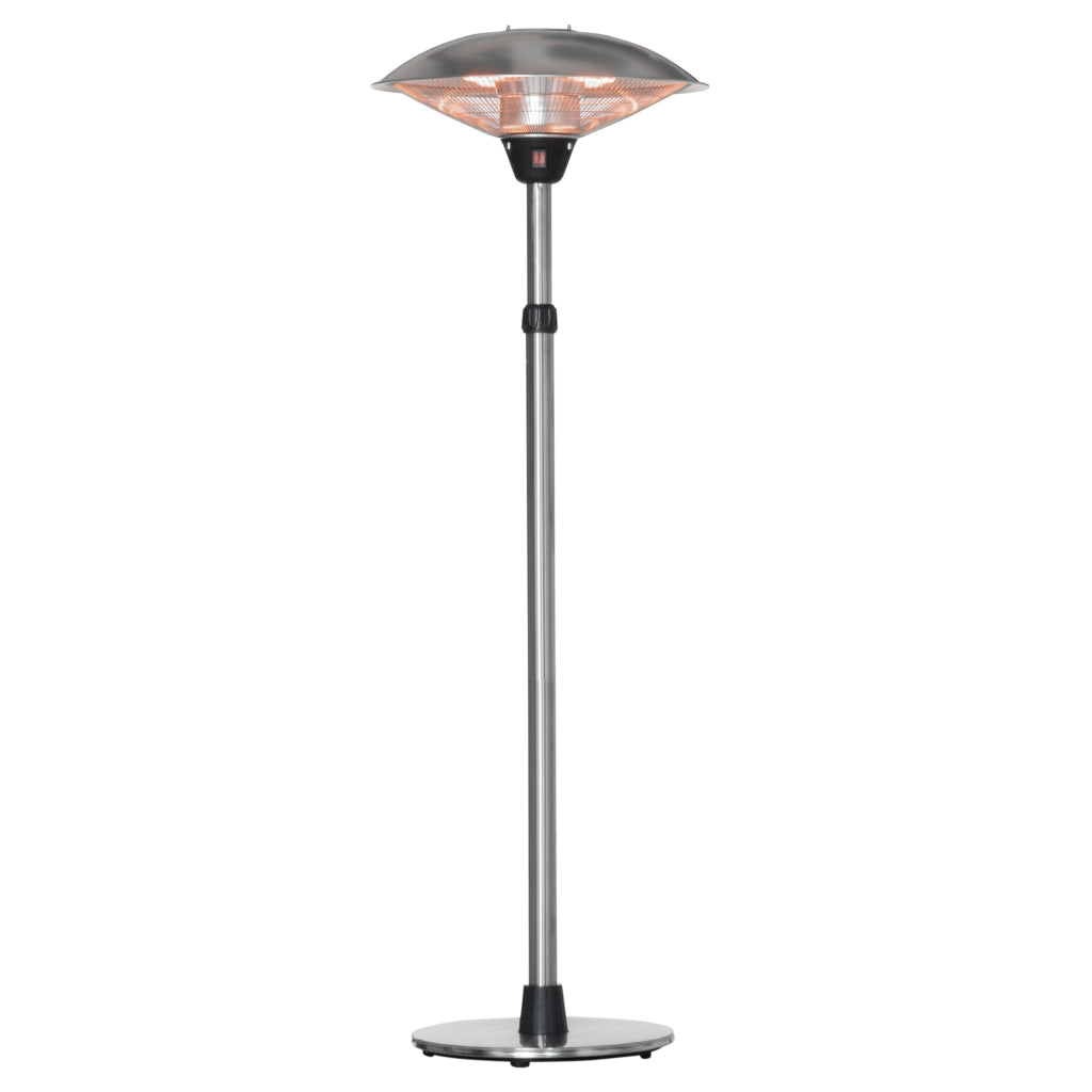 Stufa Elettrica a Infrarossi Esterno 1200/1800/3000W Altezza Regolabile ¨C Zephmum ¨C Argento ?58.5x160-200 cm