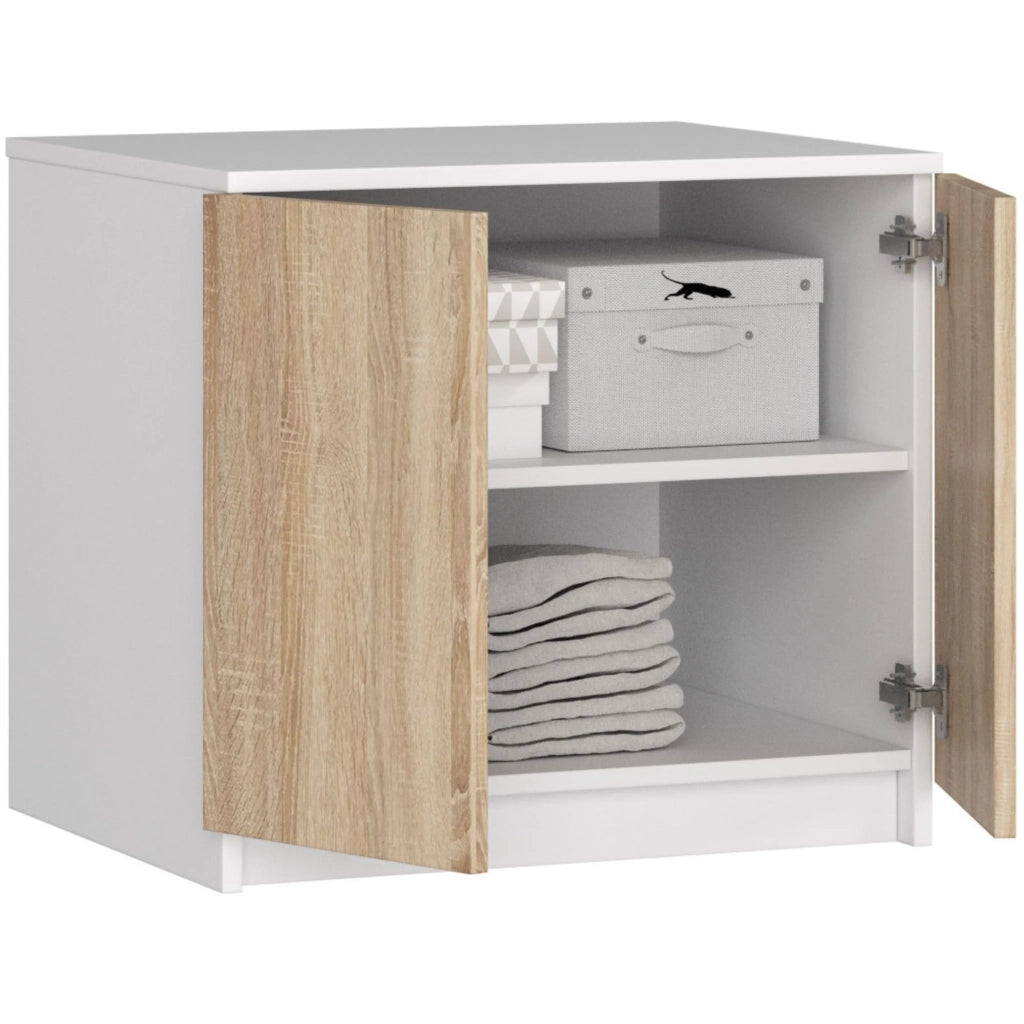 Sopralzo per armadio AKORD S60 Bianco 60 cm 2 ante inserto frontale Sonoma Quercia 60x51x55 cm