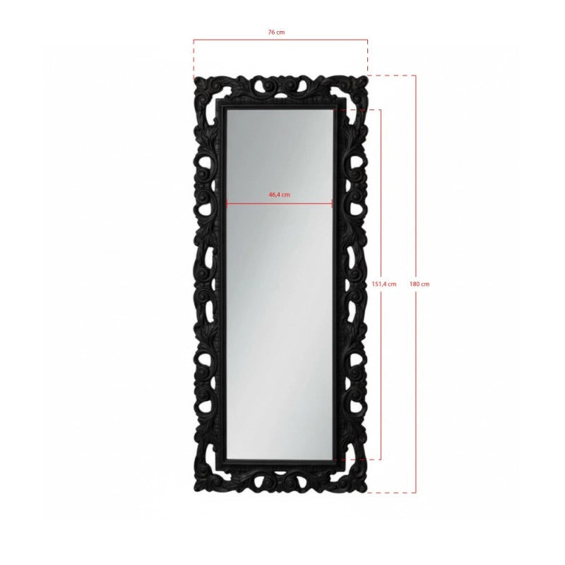 Specchiera Anna in espanso con cornice nero lucido