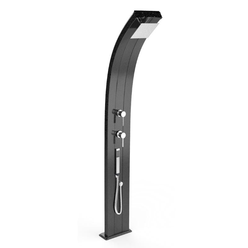 Doccia Solare In Alluminio Dada Top Line Con Miscelatore E Doccetta Colore Perla Nera Cv-D340-Tl/7300