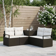 Set di divani 5 pz Nero e Bianco Crema 3447789
