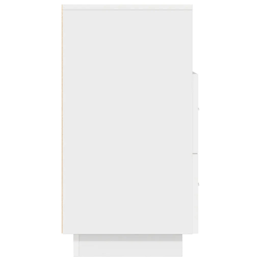 Comodino con 2 Cassetti Bianco 36x36x68 cm