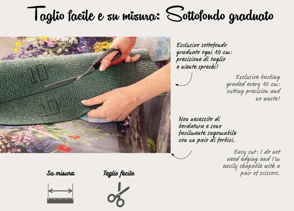 Tappeto Passatoia Cucina Antiscivolo Antimacchia Digitale Sprinty Trieste - 52x50 - Trieste