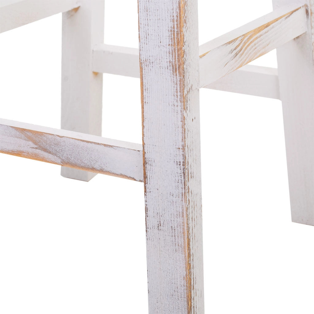 Sgabello in legno bianco 35x25x70h