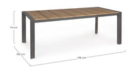 Tavolo da Giardino 198x100x74 cm in Alluminio Elias Antracite
