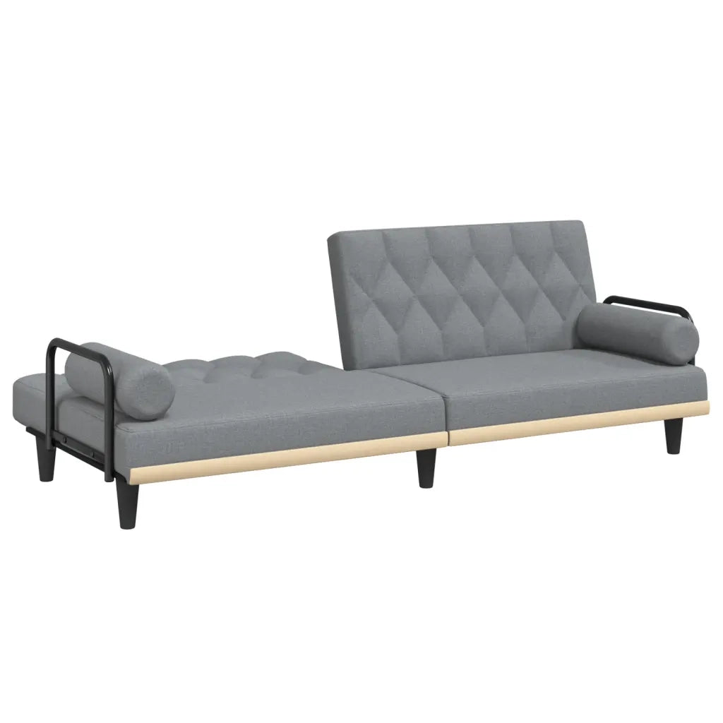 Divano letto | Sof¨¤ letto | Letto singolo con Braccioli Grigio Chiaro in Tessuto