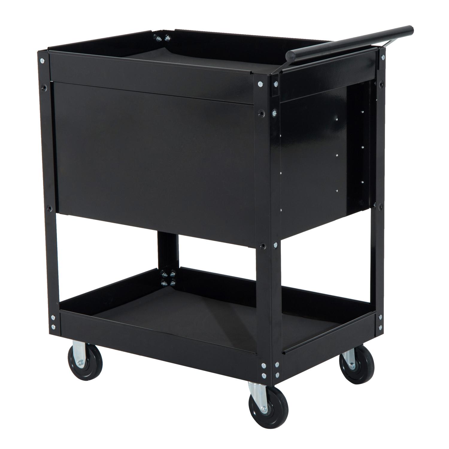 Carrello Porta Attrezzi da Officina Professionale Cassettiera in Lamiera Nero 68x46x88 cm
