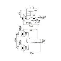 Miscelatore Vasca Serie Lando Gun Grey