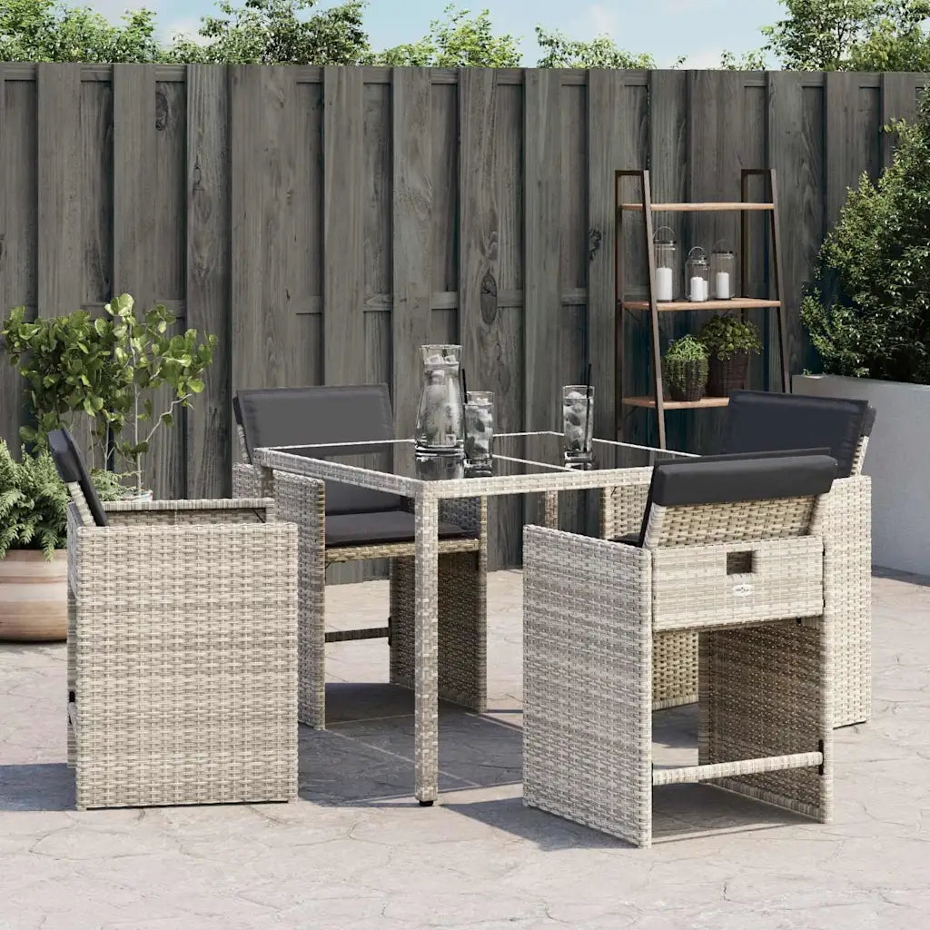 Sedie da Giardino con Cuscini 4 pz Grigio Chiaro in Polyrattancod mxl 110716