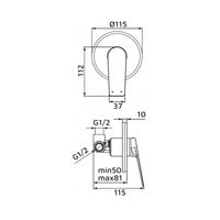 Miscelatore Incasso Doccia Serie Lando Gun Grey