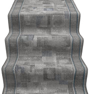 Passatoia Scala Scalinata Ingresso 67x850 Cm Bordata Tappeto Corridoio Gradini Antiscivolo Grigio
