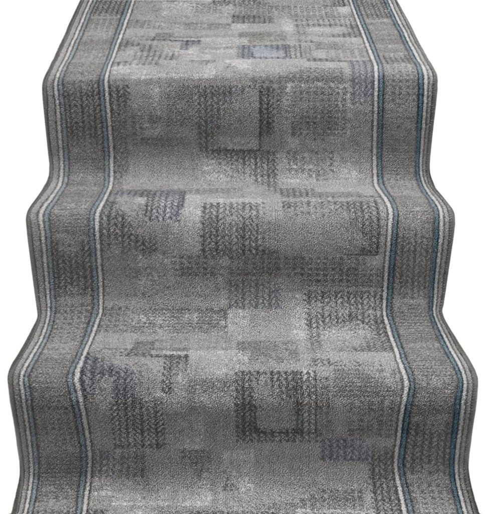 Passatoia Scala Scalinata Ingresso 67x850 Cm Bordata Tappeto Corridoio Gradini Antiscivolo Grigio