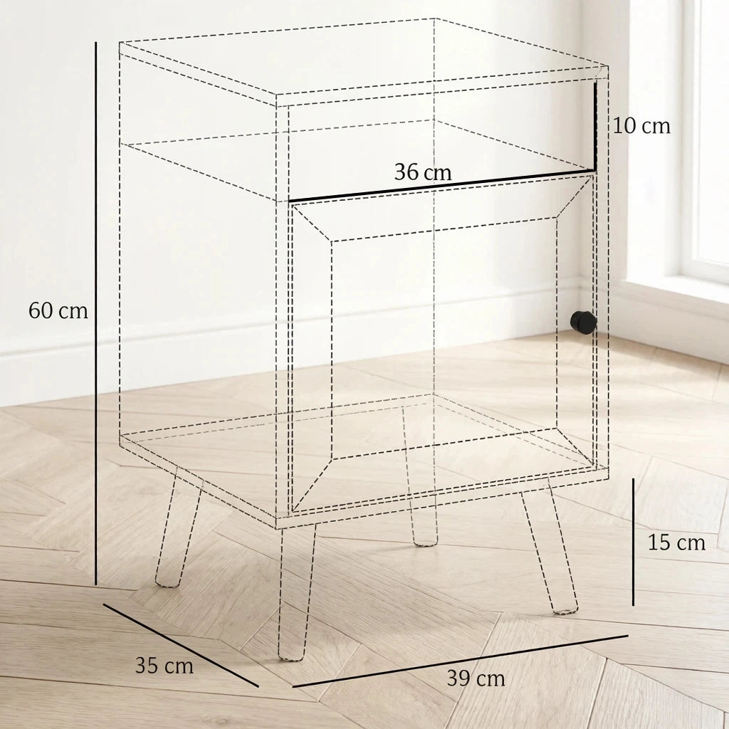 TAVOLINO DA NOTTE Set da 2 pezzi 39 x 35 x 60 cm Naturale MDF/Rattan