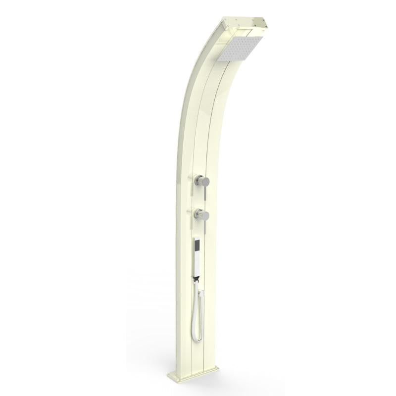 Doccia Solare In Alluminio Dada Top Line Con Miscelatore E Doccetta Colore Perla Bianca Cv-D340-Tl/9400