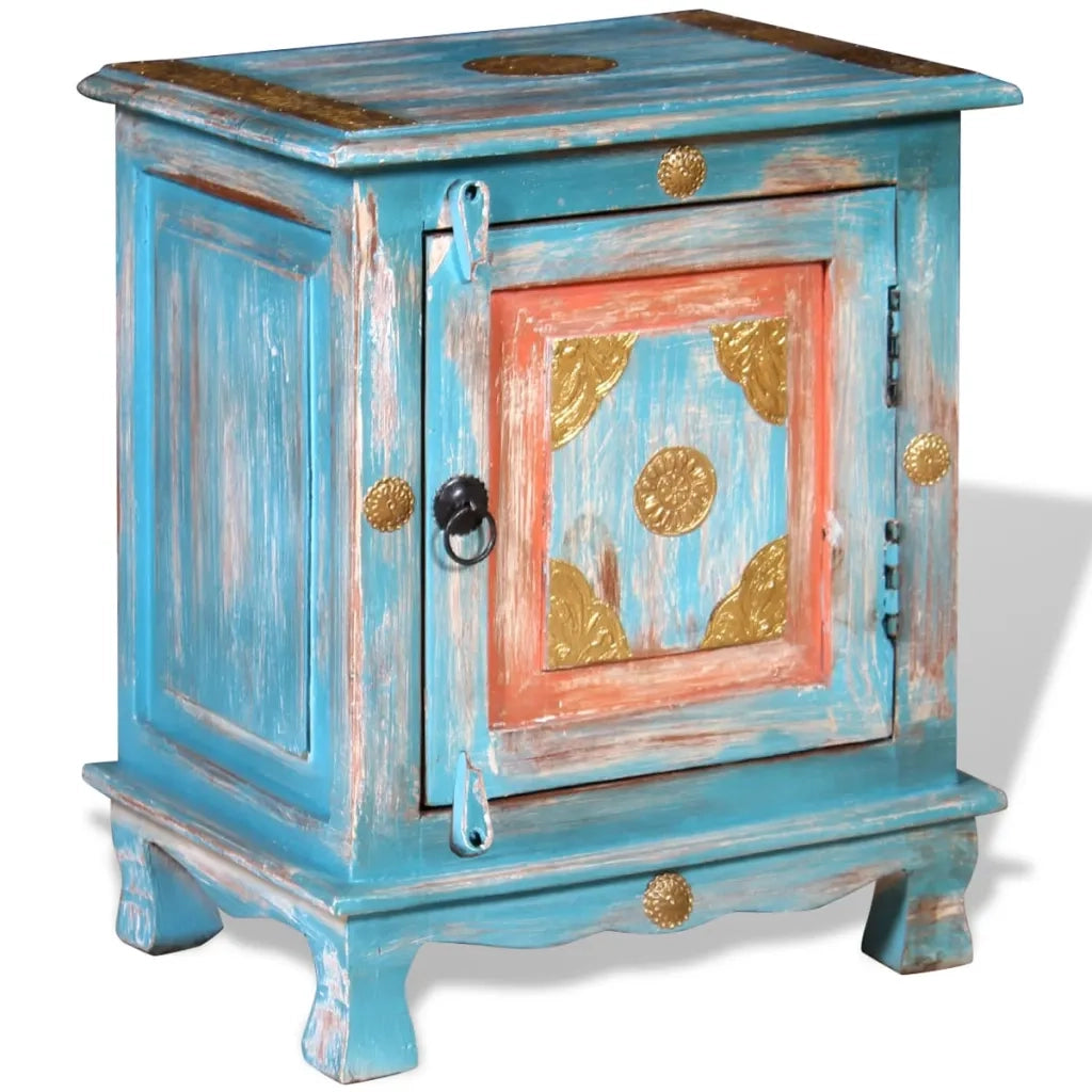 Comodino in Legno Massello di Mango Blu cod mxl 31307