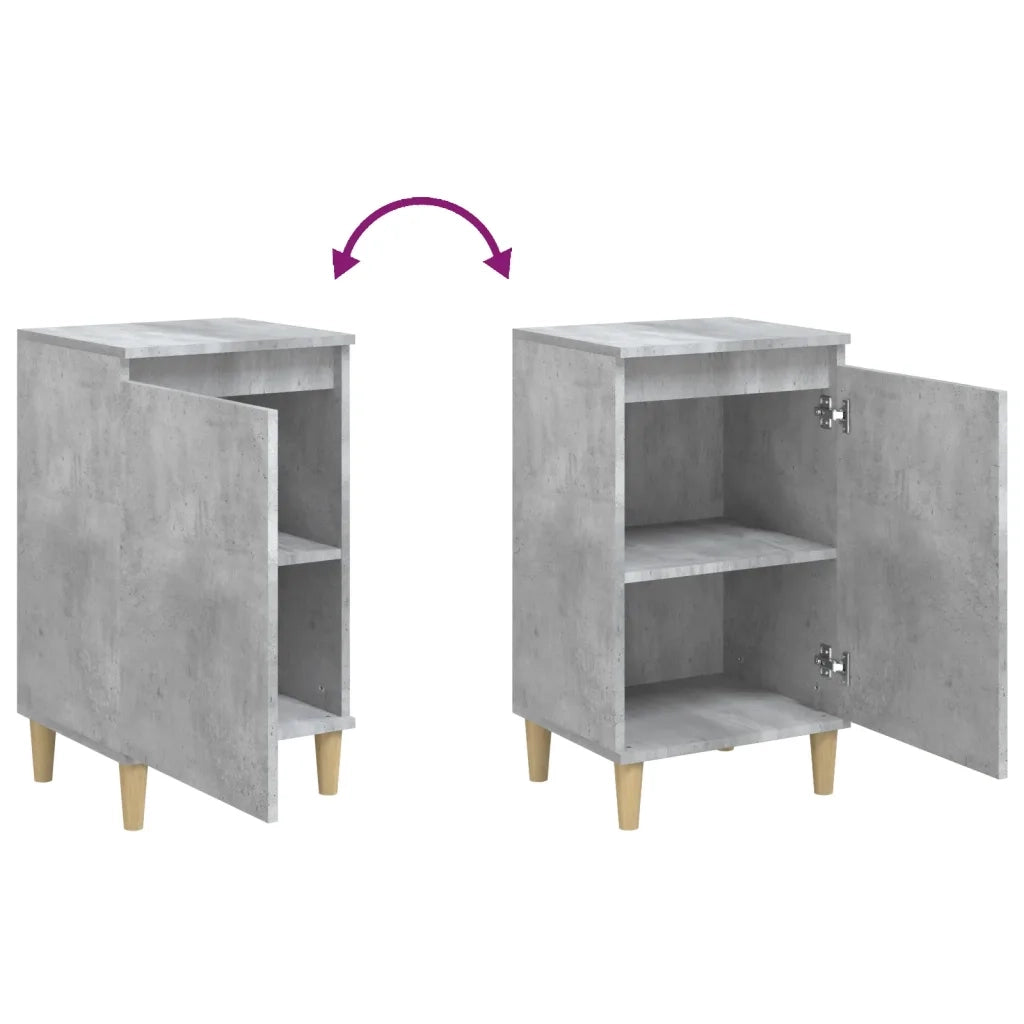 Comodino-Tavolino da notte Grigio Cemento 40x35x70 cm in Legno Multistrato 388703