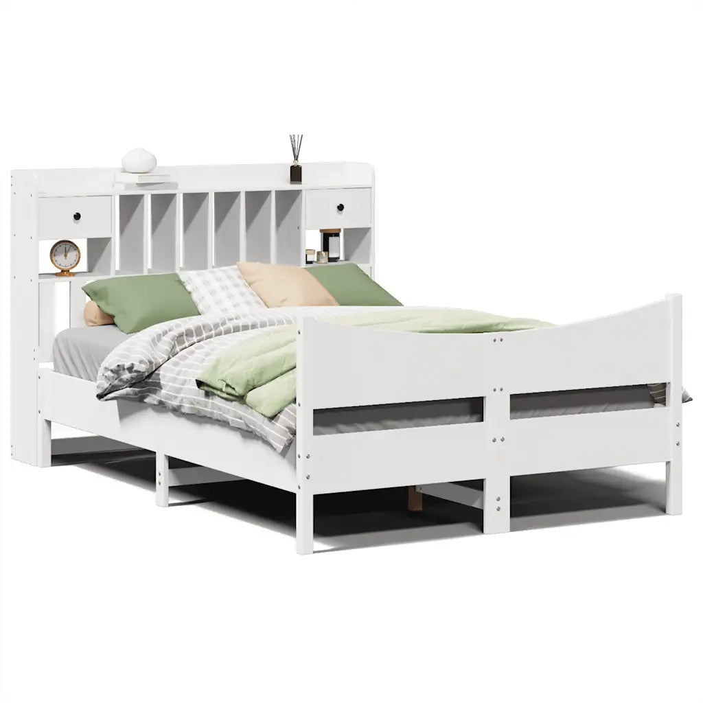vidaXL Giroletto senza Materasso Bianco 150x200 cm Legno Massello Pino