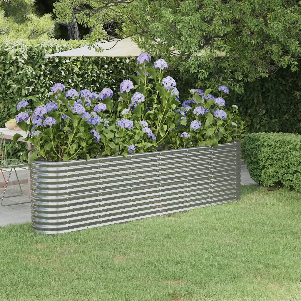 Letto Giardino Acciaio Zincato 260x40x68cm Argento 318907