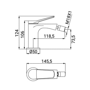 Miscelatore Bidet Serie Mars con Piletta Click Clack Cromato